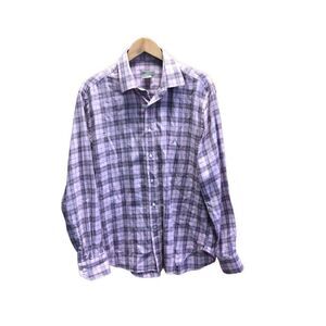 Beretta Pink Navy Plaid Long Sleeve Size 16.5